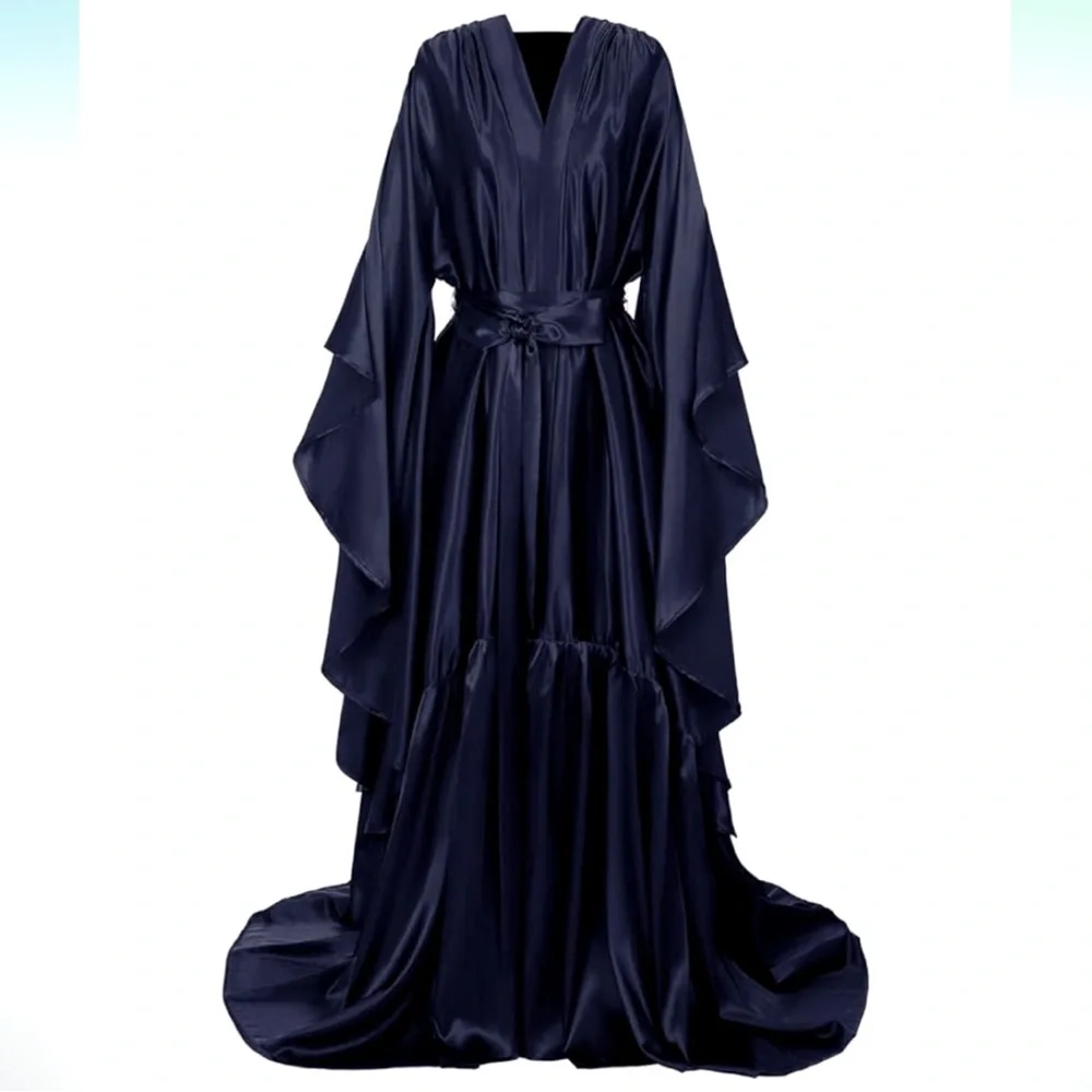 🆕 Black Robe Gown Kimono Sexy Goth Moody Whimsigoth Dark Academia XL NWT NEW